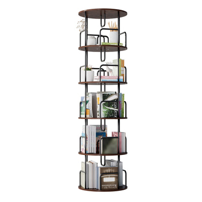 Rotating Bookshelf Tower 5 Tier Spinning 360 Degree Revolving Storage Shelf