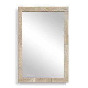 Pave - Rectangular Travertine Mirror - White