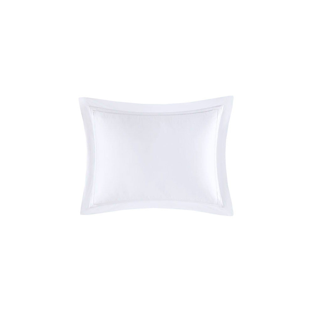 500 Thread Count Luxury - Full Sateen Embroidered Duvet Cover Set - White