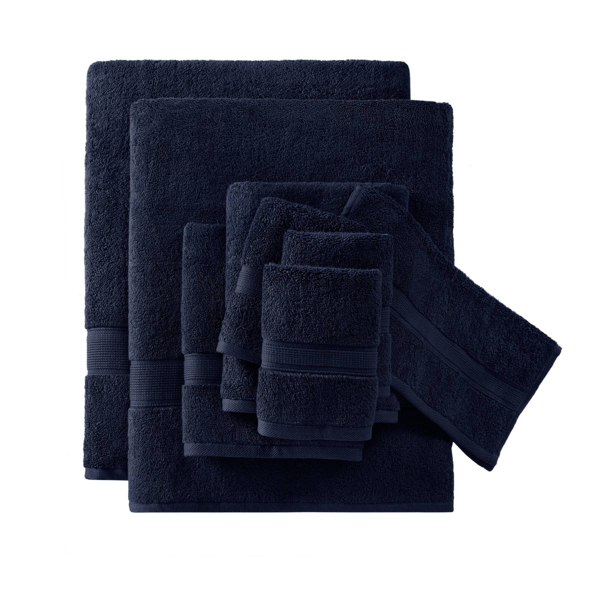 800GSM Ultra-Soft Absorbent 8 Piece Towel Set - Dark Navy