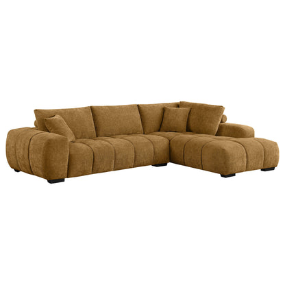 Florence - Upholstered L Shaped Sectional Sofa - Amber