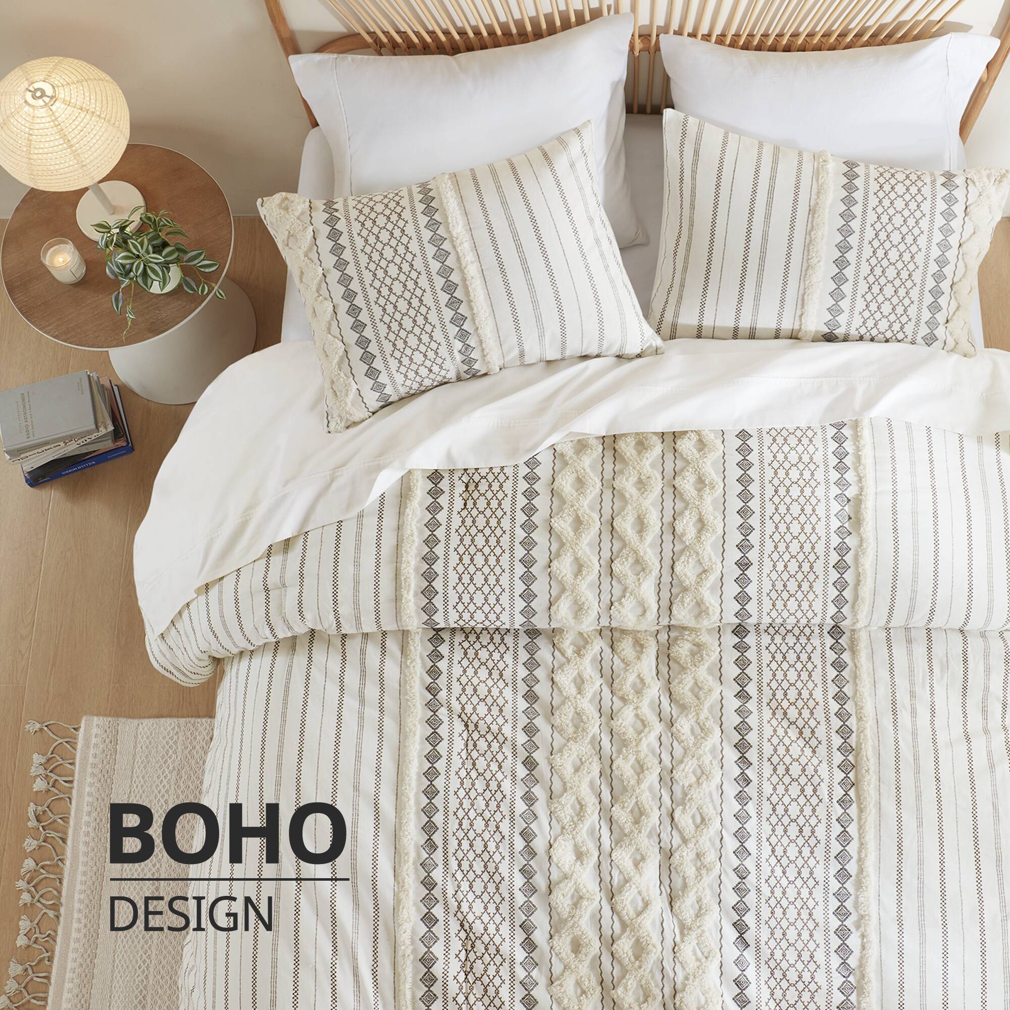 Imani - Printed Comforter Set With - Ivory