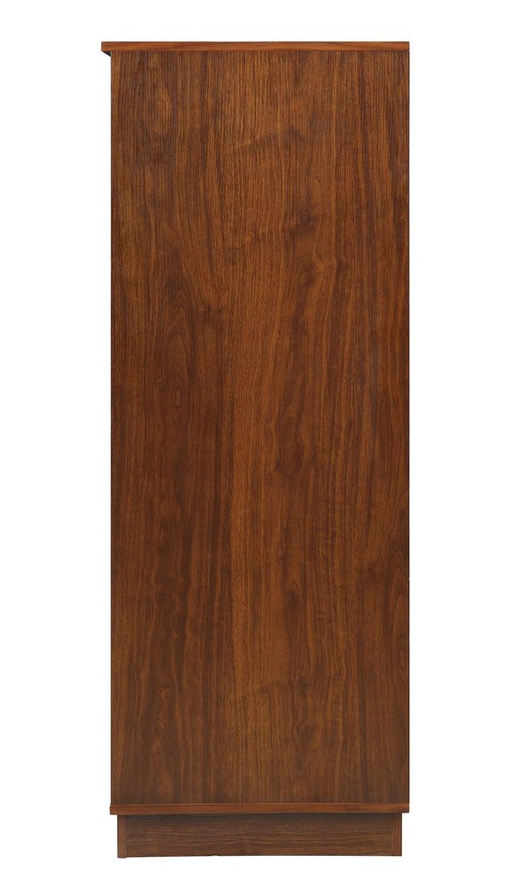 52" Brown And Black Wood Bar Cabinet With Three Drawers
