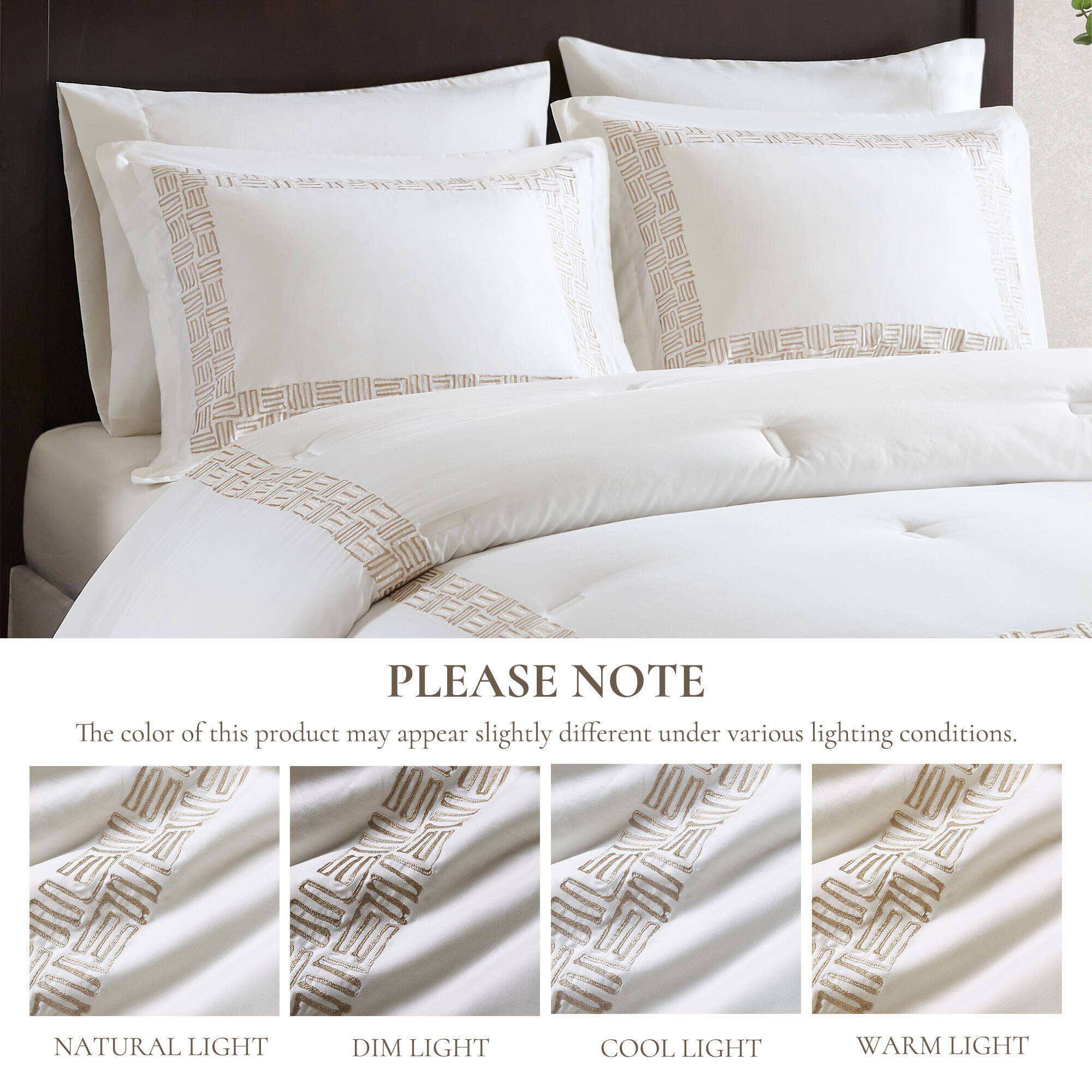 Nile - 4 Piece King Sateen With Embroidery Oversized Comforter Set - Multi