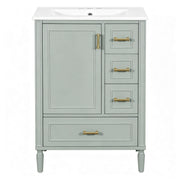 Modern Bathroom Vanity With Sink, Soft Close Doors, 3 Drawers
