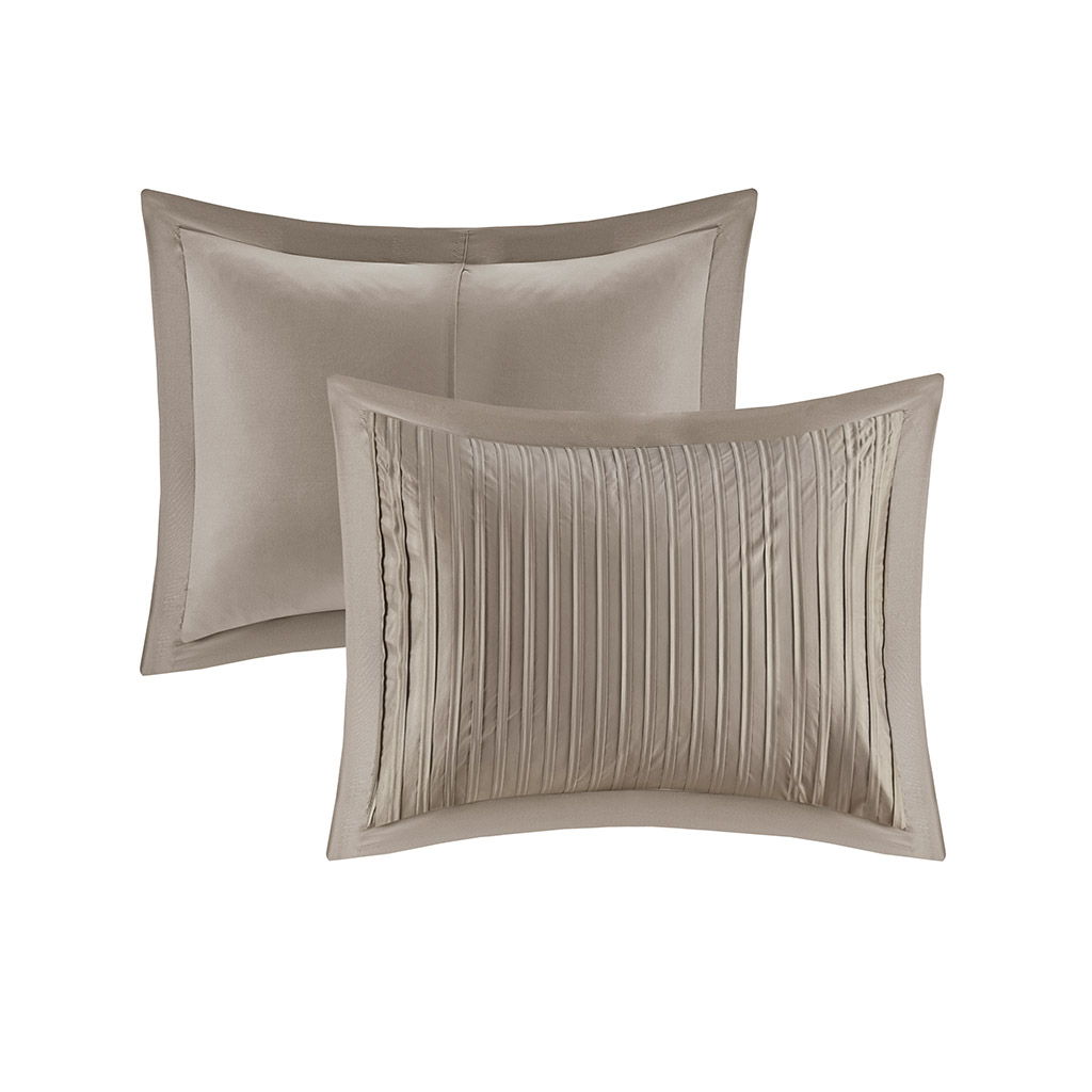 Trinity - Queen Piece Comforter (Set of 7) - Taupe