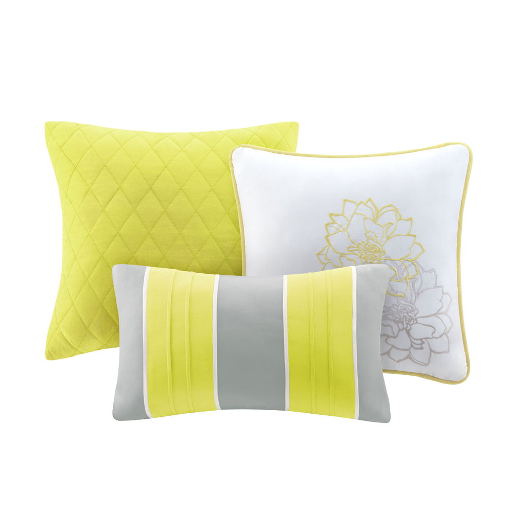 Lola - 6 Piece Reversible Printed Coverlet Set - Yellow