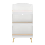 Bookshelf 3 Tier Book Organizer With Toy Storage - White
