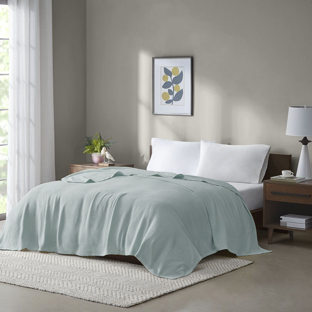 Freshspun Basketweave - Blanket - Blue