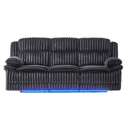 Winston - Power Reclining Sofa With LED Lighting, Hidden Drawer, And Drop Down Table - Black