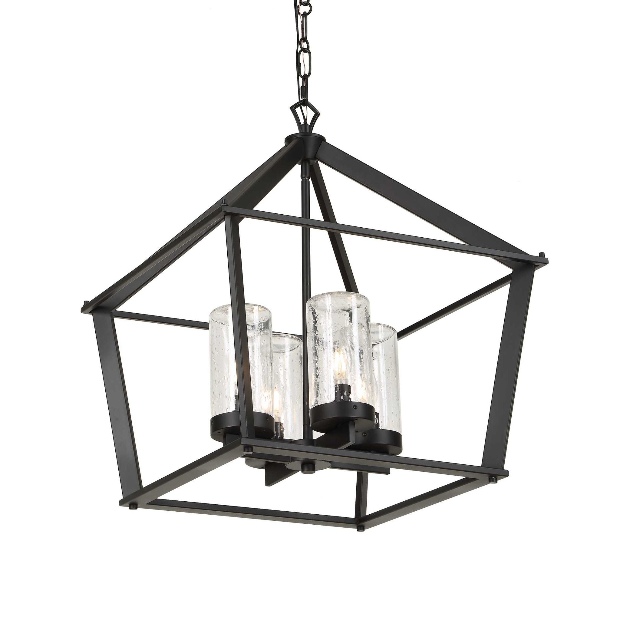 Evanston - 4 Light Indoor-Outdoor Pendant - Black