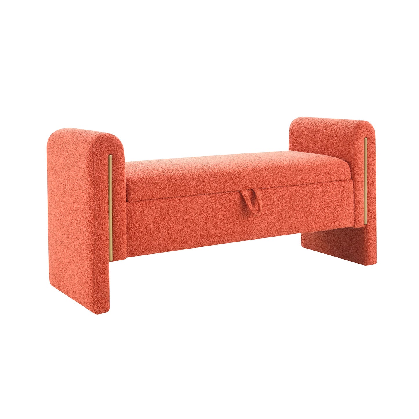 Modern Teddy Upholstered Large Bed End Bench With Arms And Storage