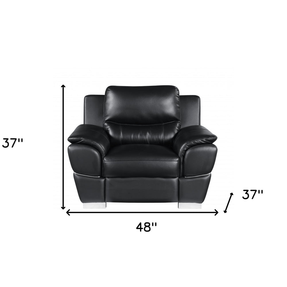 48" White And Silver Leather Match Club Chair