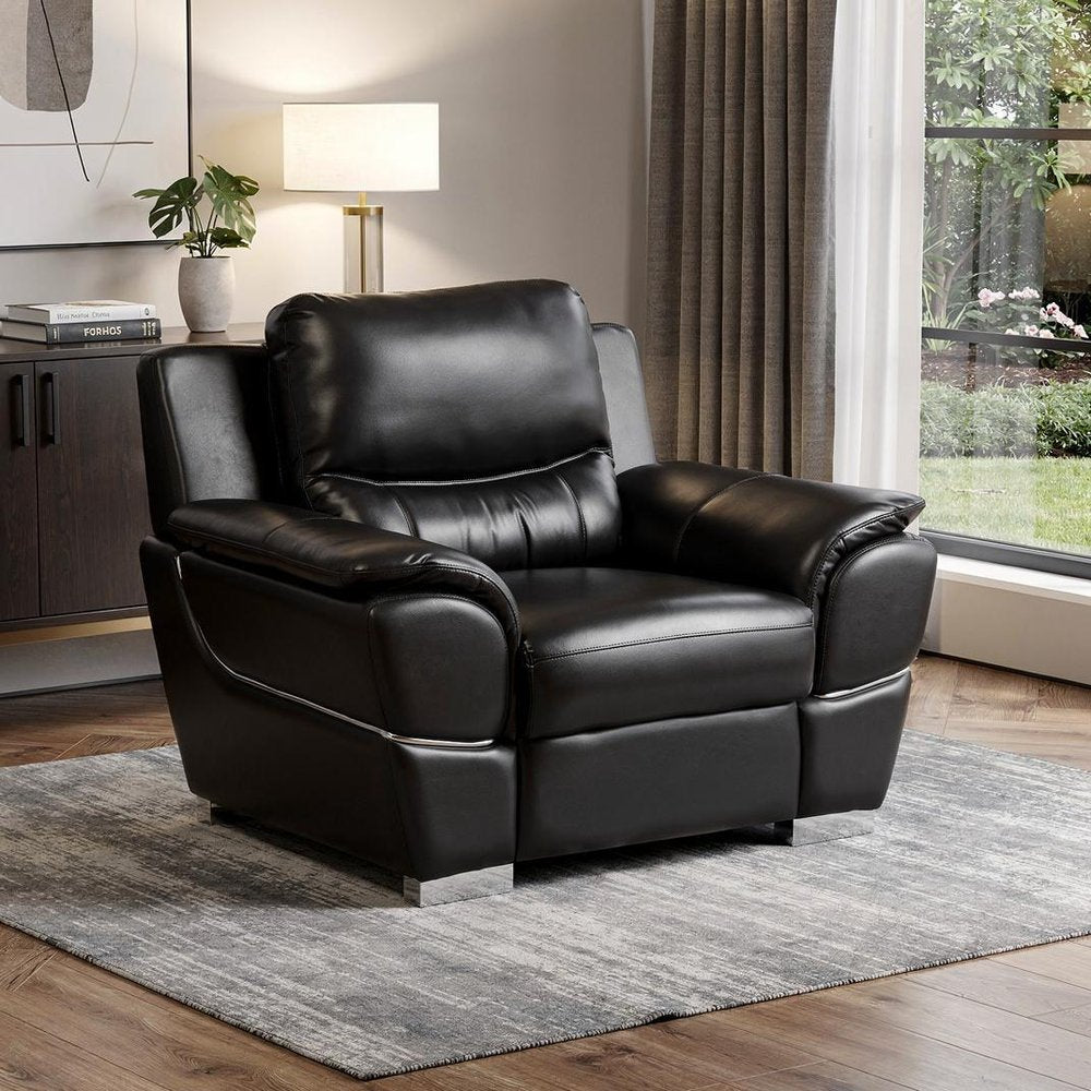 48" White And Silver Leather Match Club Chair