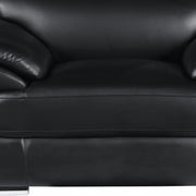 38" Black And White Genuine Leather Chair and a Half
