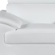 Three Piece Indoor White Genuine Leather Six Person Seating Set
