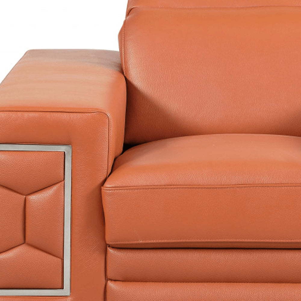 47" Beige And Silver Faux Leather Club Chair