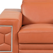 47" Beige And Silver Faux Leather Club Chair