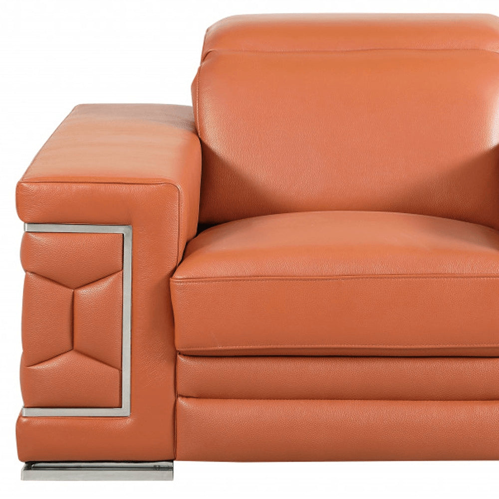 47" Beige And Silver Faux Leather Club Chair