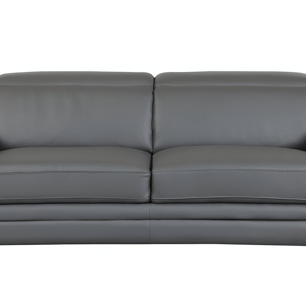 89" Camel Italian Leather Sofa With Silver Legs