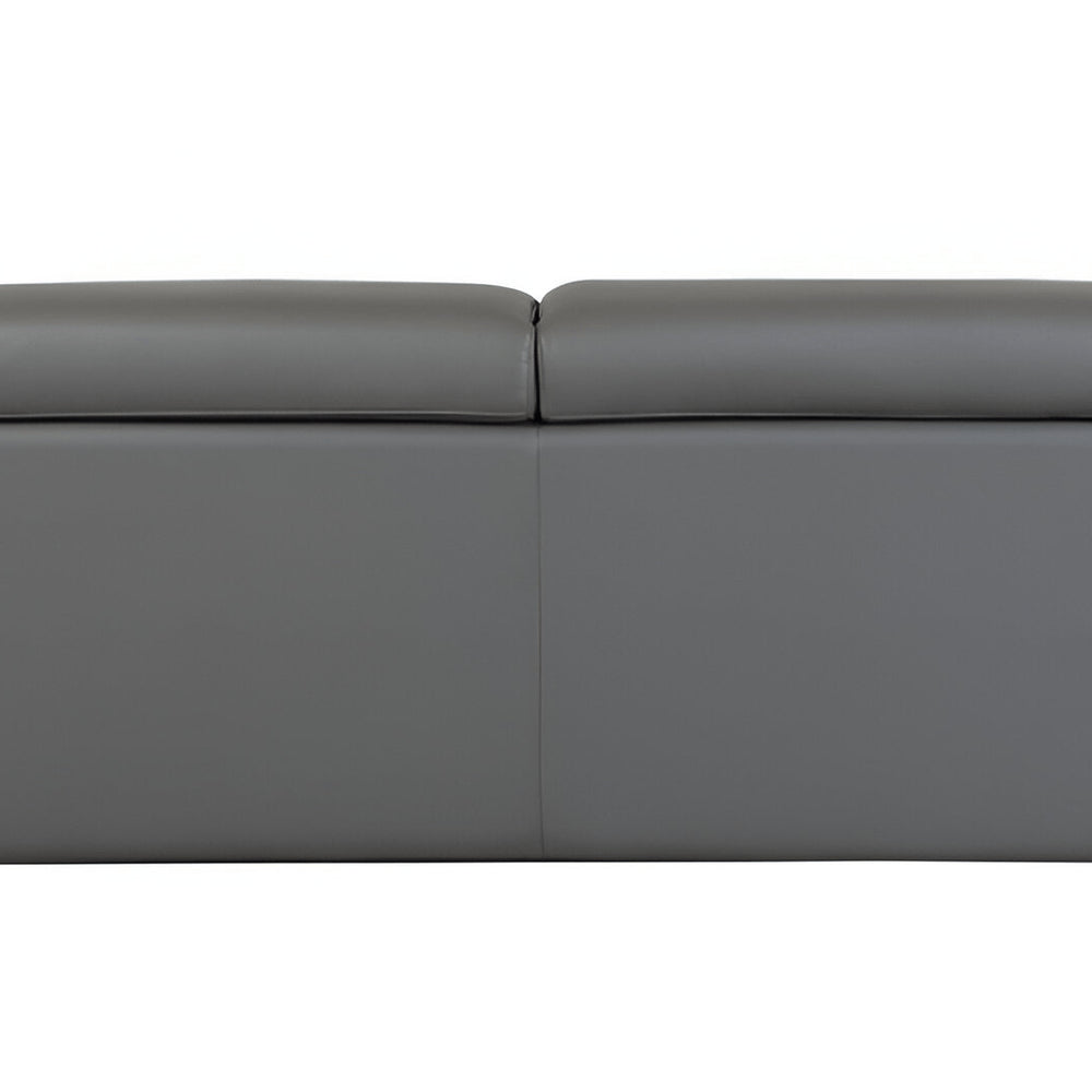 89" Camel Italian Leather Sofa With Silver Legs