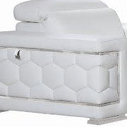 Three Piece Indoor White Italian Leather Six Person Seating Set