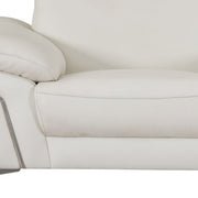 Three Piece Indoor White Italian Leather Six Person Seating Set