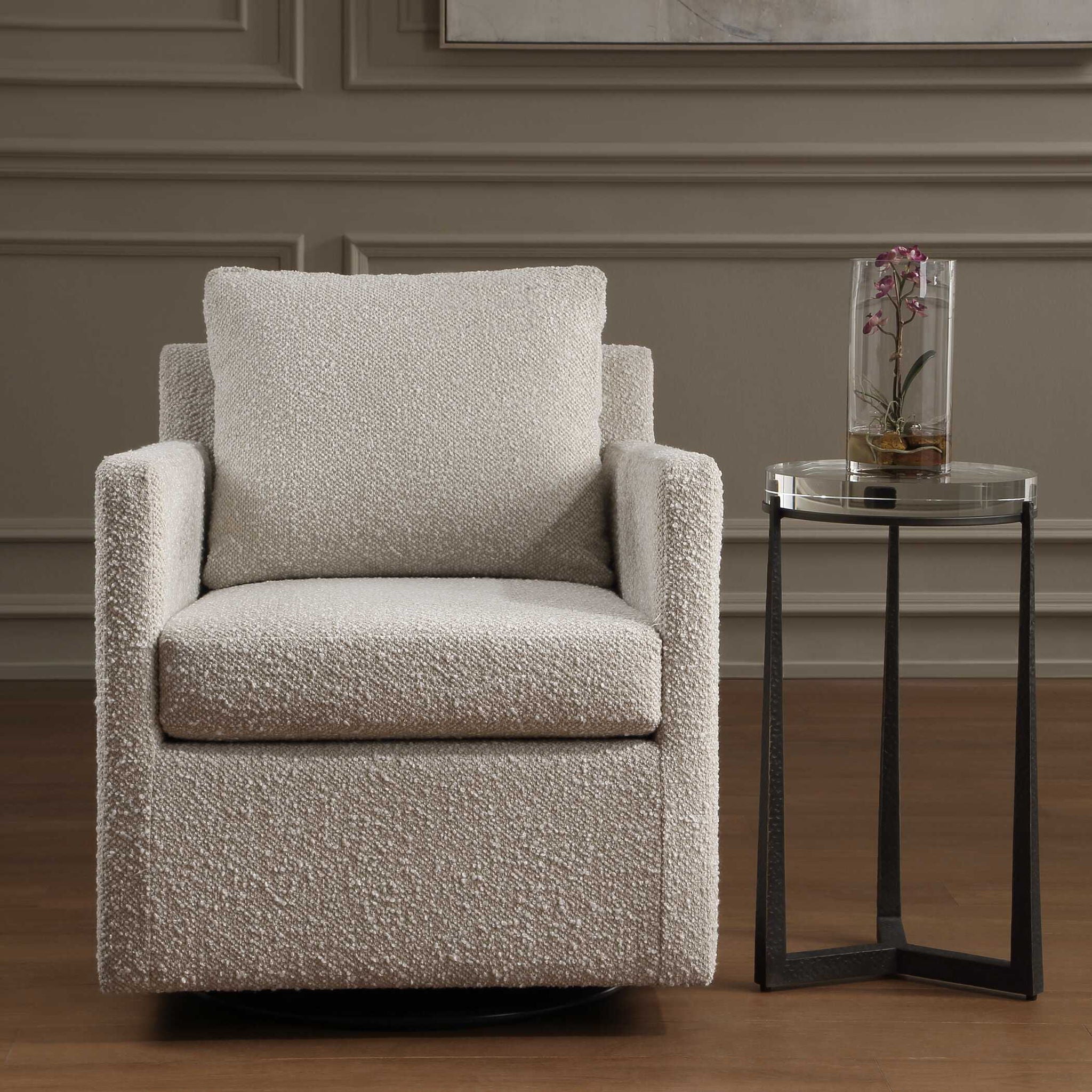Tisdell - Swivel/Glider Chair - Cream