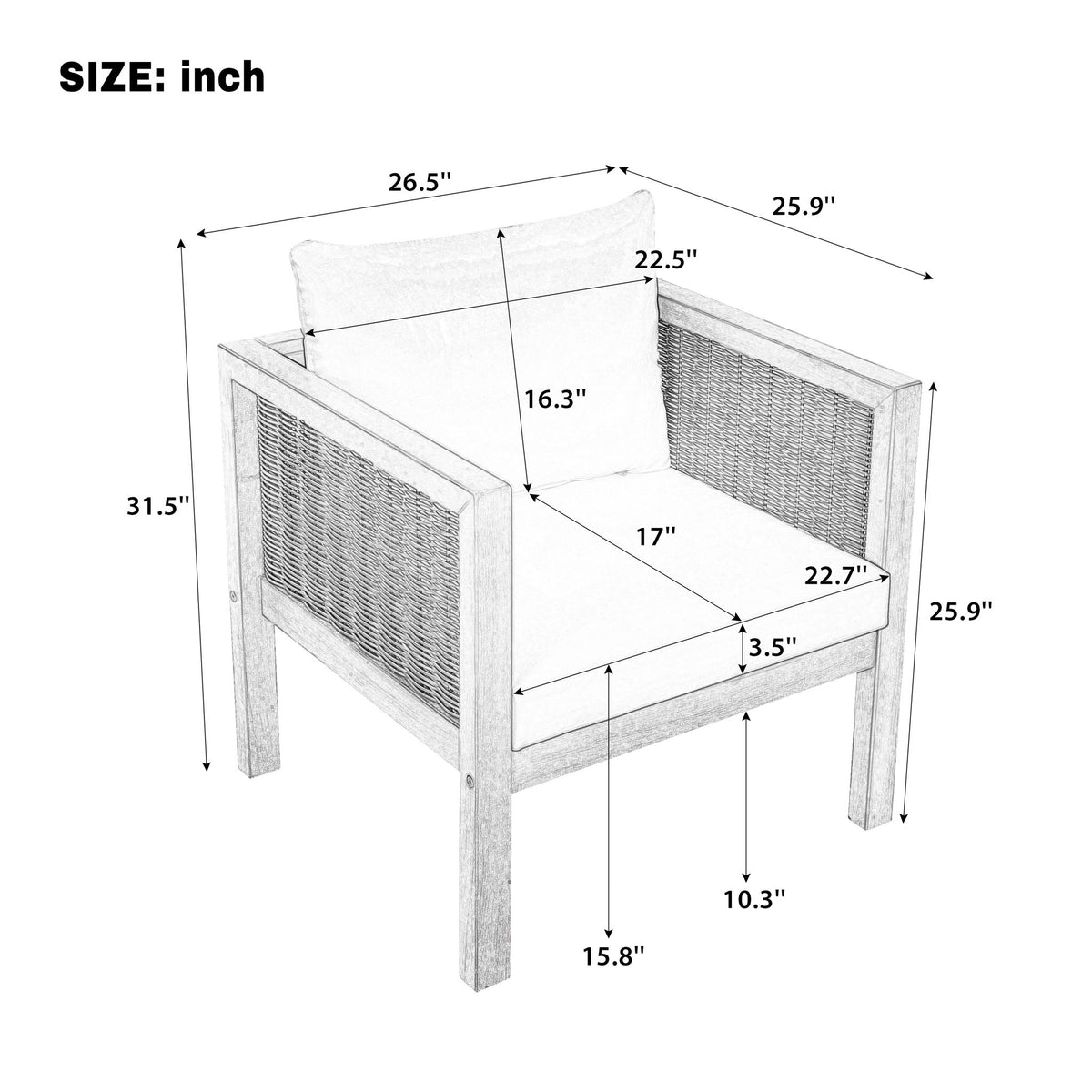 Patio Set Outdoor With Coffee Table And Cushions