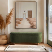 Bailey - Boucle Flip Top Storage Bench - Green