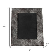 5" x 7" Gray Cowhide Hanging & Tabletop Picture Frame with Mat