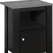 24" Black Wood Nightstand