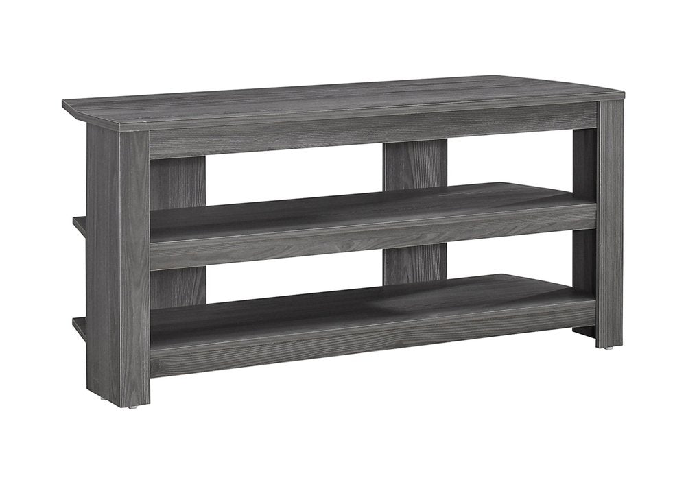 42" Black and Gray Open Shelving TV Stand
