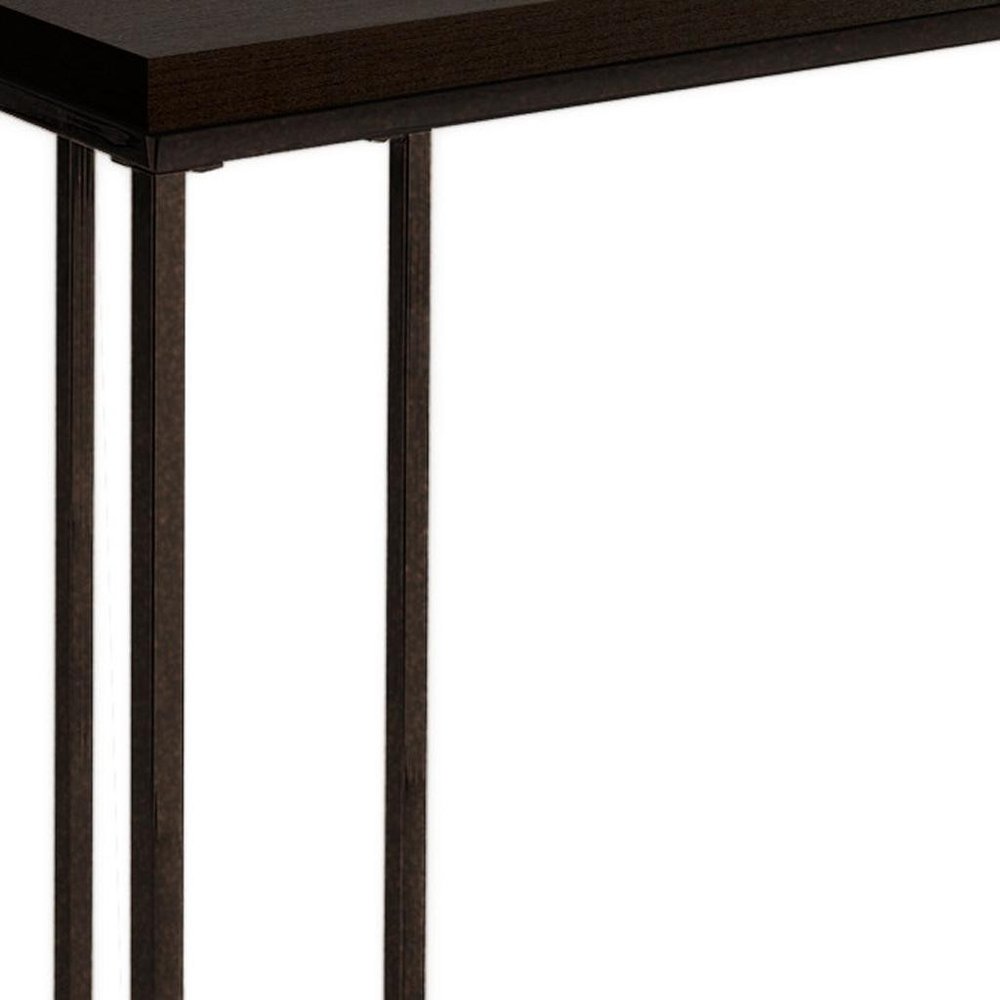 18.25" X 10.25" X 25.25" Grey Particle Board Metal  Accent Table