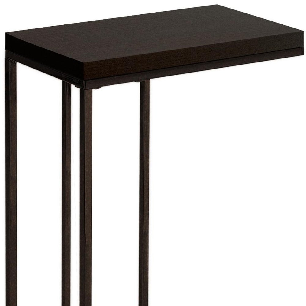 18.25" X 10.25" X 25.25" Grey Particle Board Metal  Accent Table