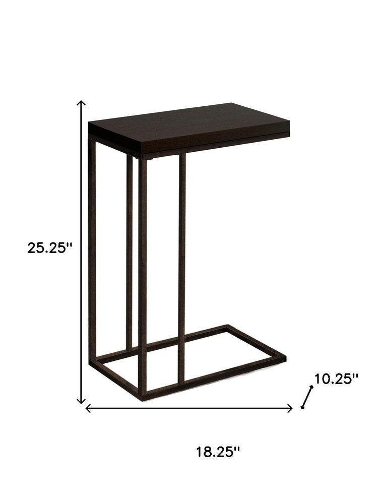 18.25" X 10.25" X 25.25" Grey Particle Board Metal  Accent Table