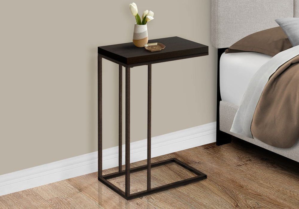 18.25" X 10.25" X 25.25" Grey Particle Board Metal  Accent Table