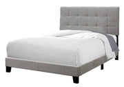 Beige Full Tufted Upholstered Bed Frame