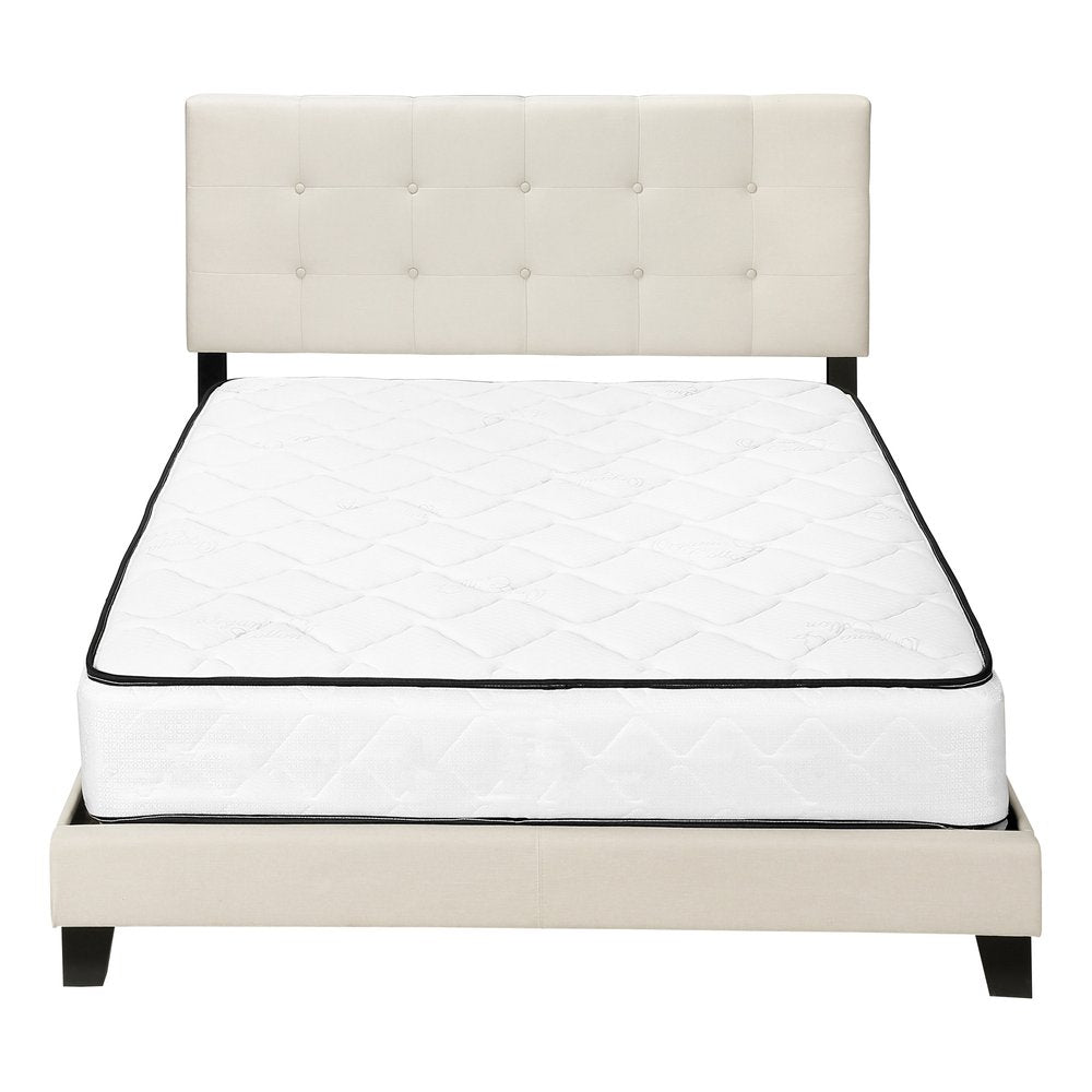 Gray Queen Tufted Upholstered Bed Frame