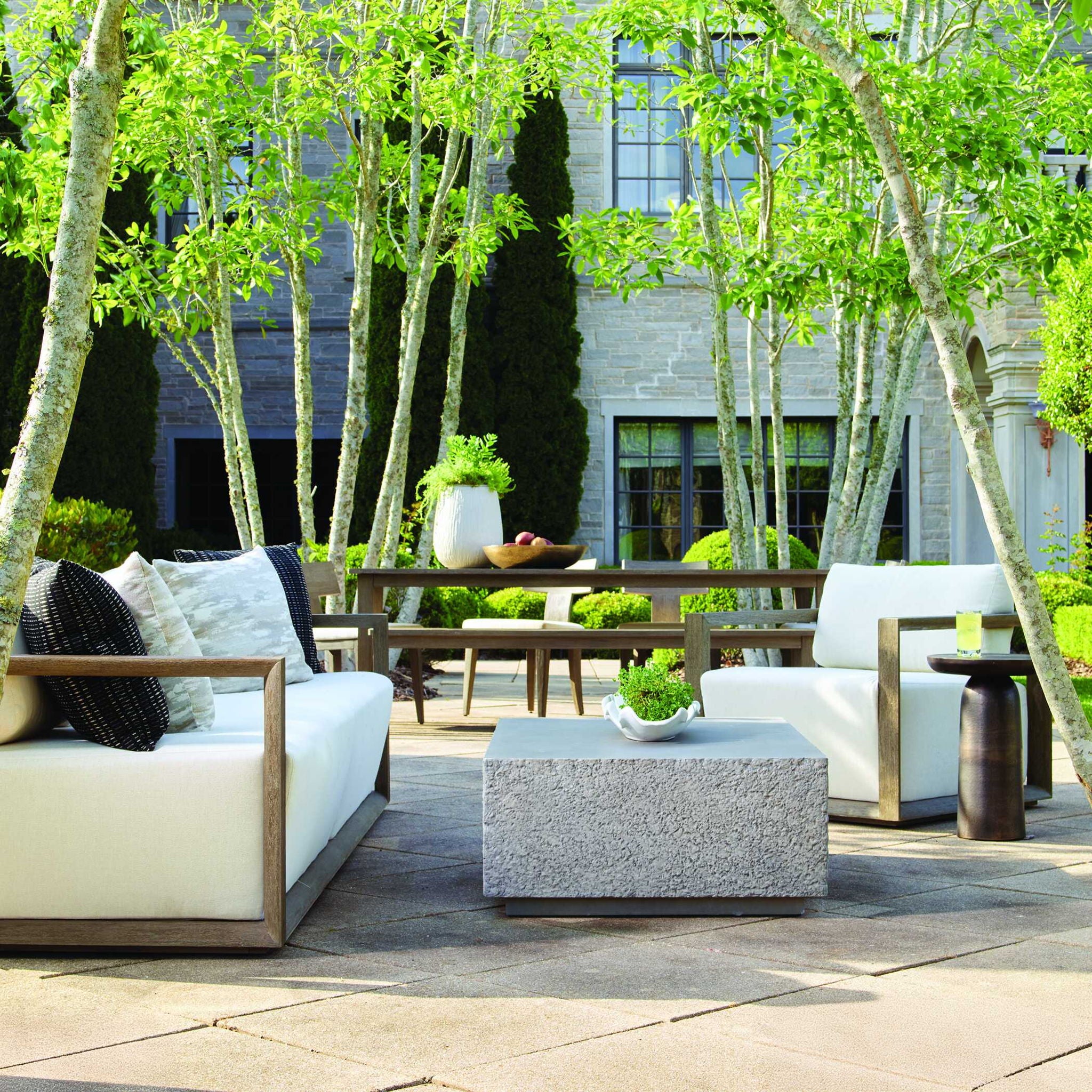 Remsen - Outdoor Lounge Chair - Dark Gray / White