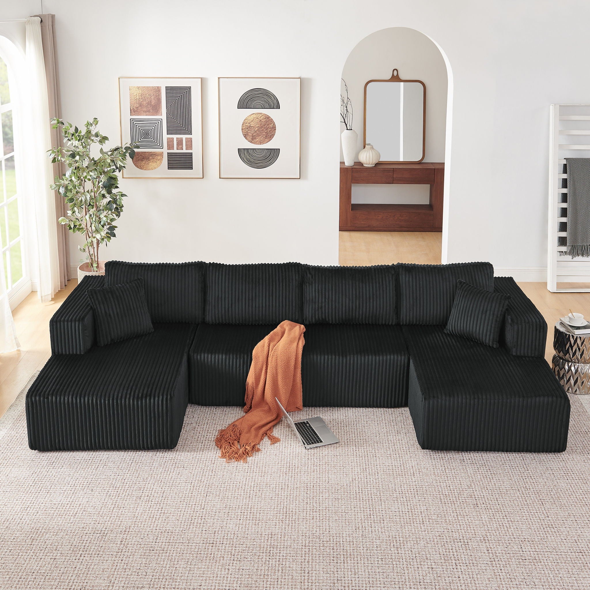 U - Shaped Modular Sectional Sofa For Living Room