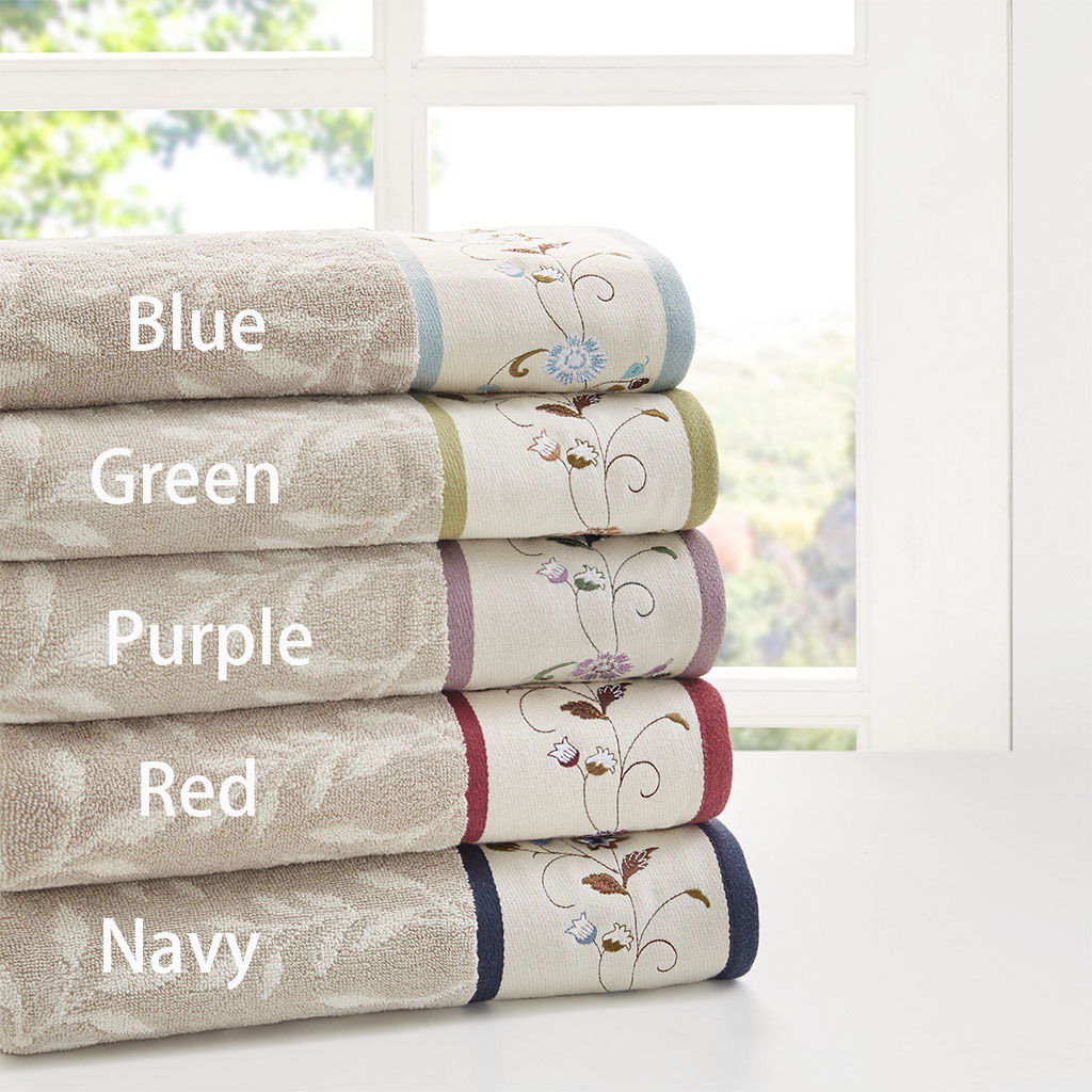 Serene - Jacquard 6 Piece Towel Set - Purple