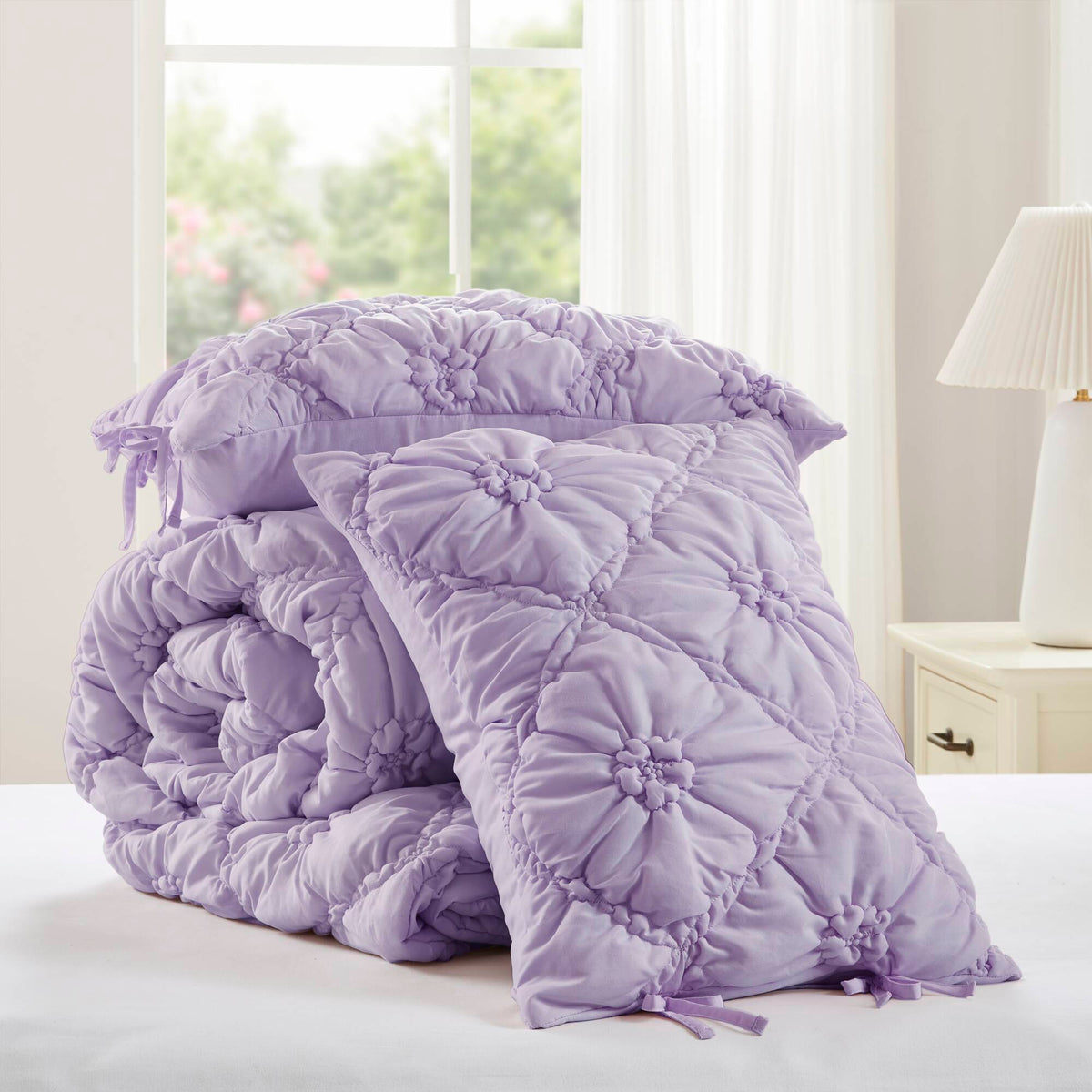 Lily - King 3 Piece Comforter Set - Purple