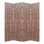 84" Brown Folding Four Panel Screen Room Divider