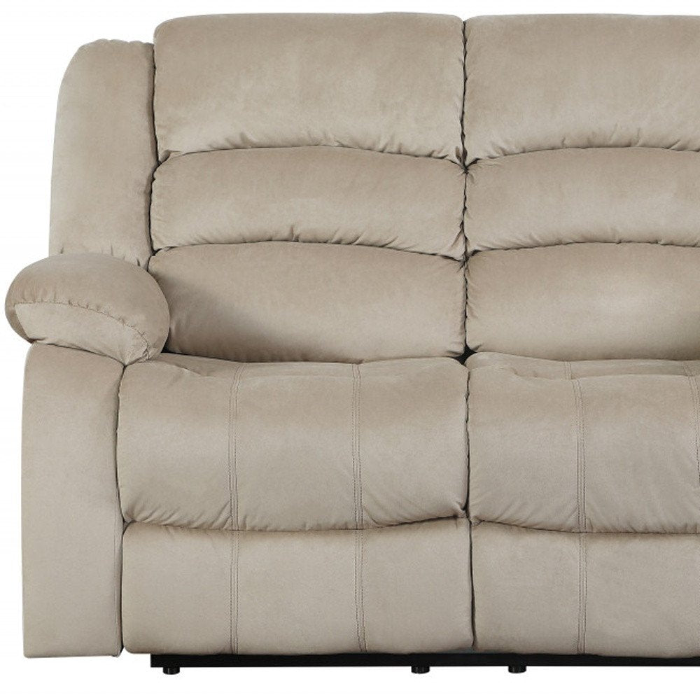 Two Piece Indoor Beige Microsuede Five Person Seating Set