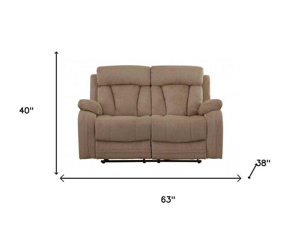 Two Piece Indoor Beige Microsuede Five Person Seating Set