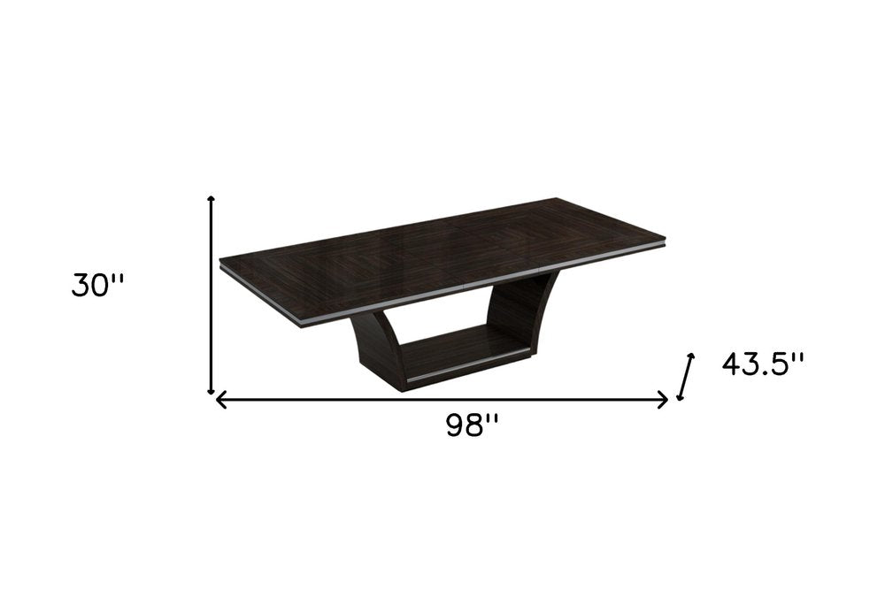 70" Dark Brown Two Drawer Buffet Table with Four Doors