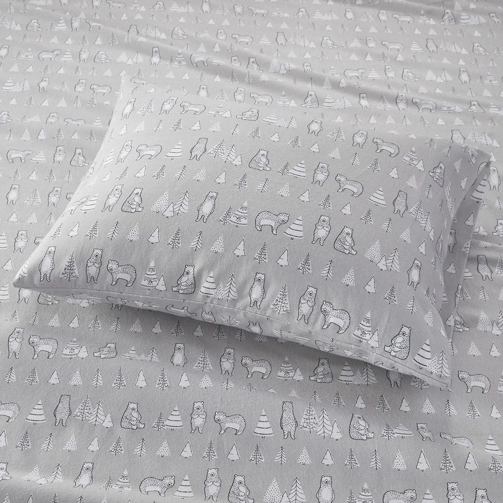 Cozy Flannel - Queen Printed Sheet Set - Bear