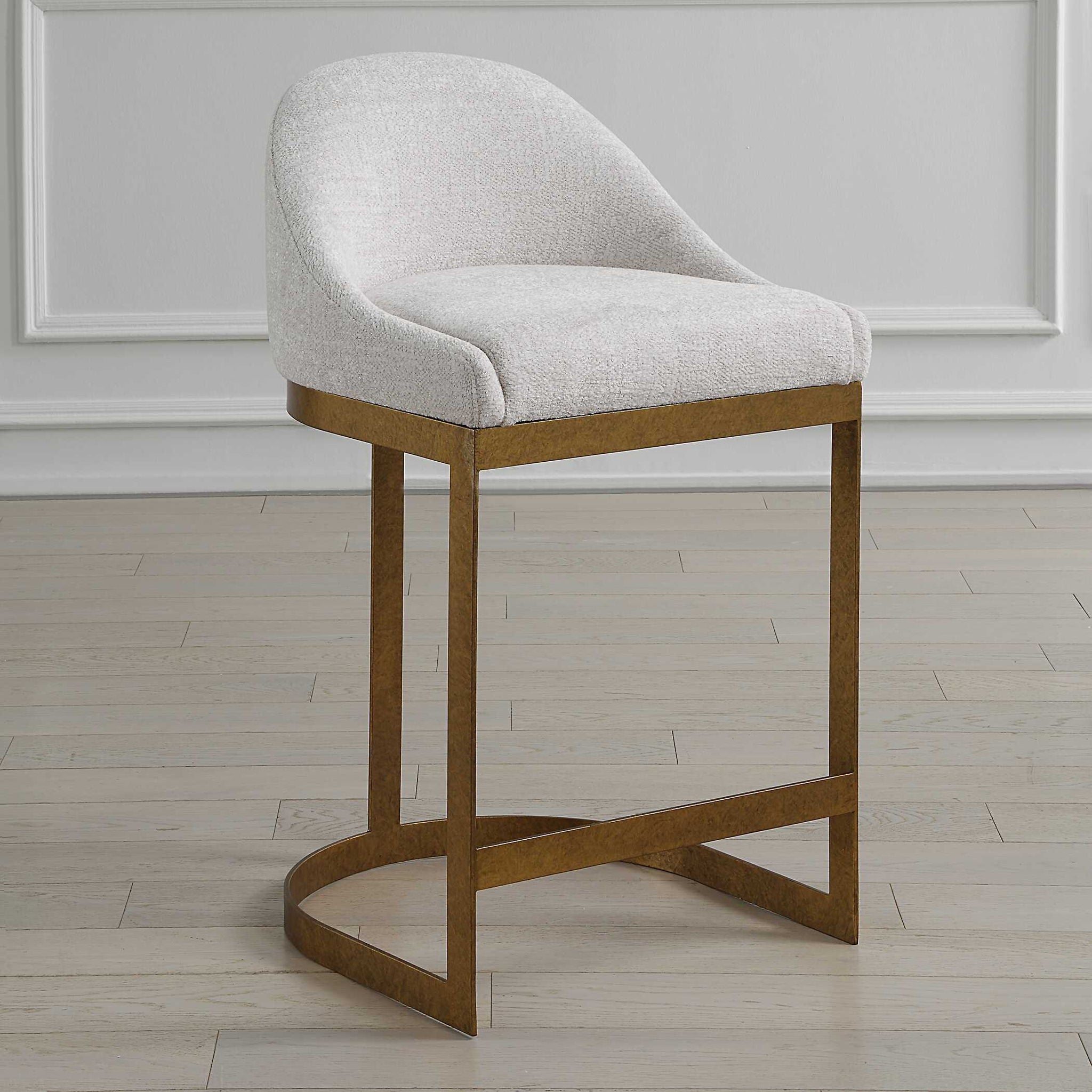 Ira - Counter Stool - Gold / Ivory