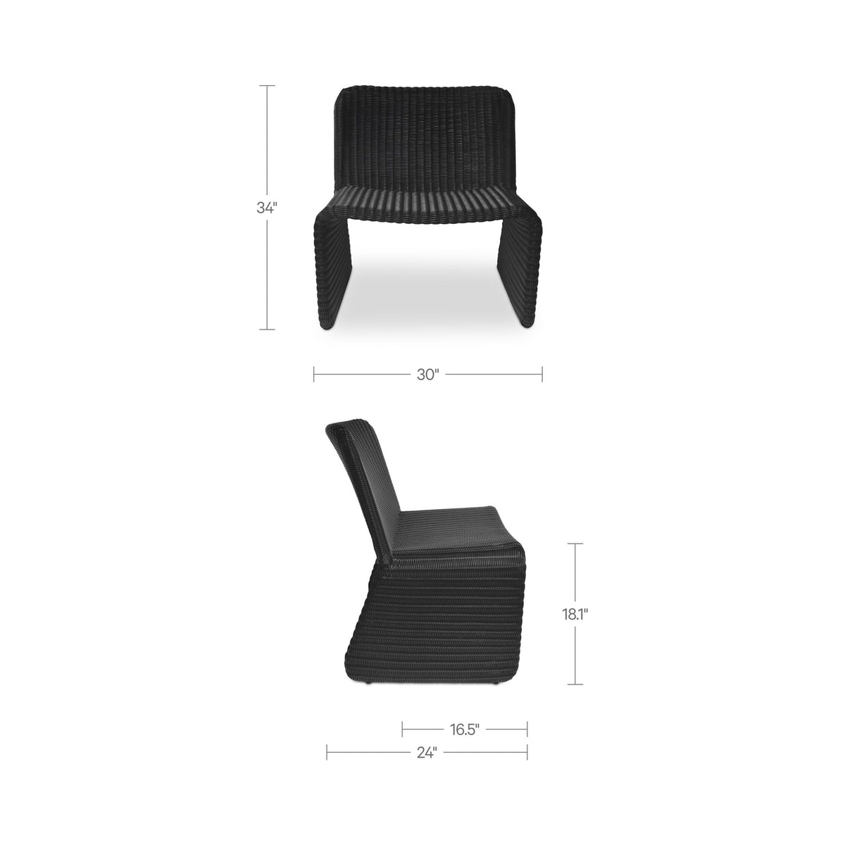 Ella - Outdoor Accent Chair - Gray / Charcoal